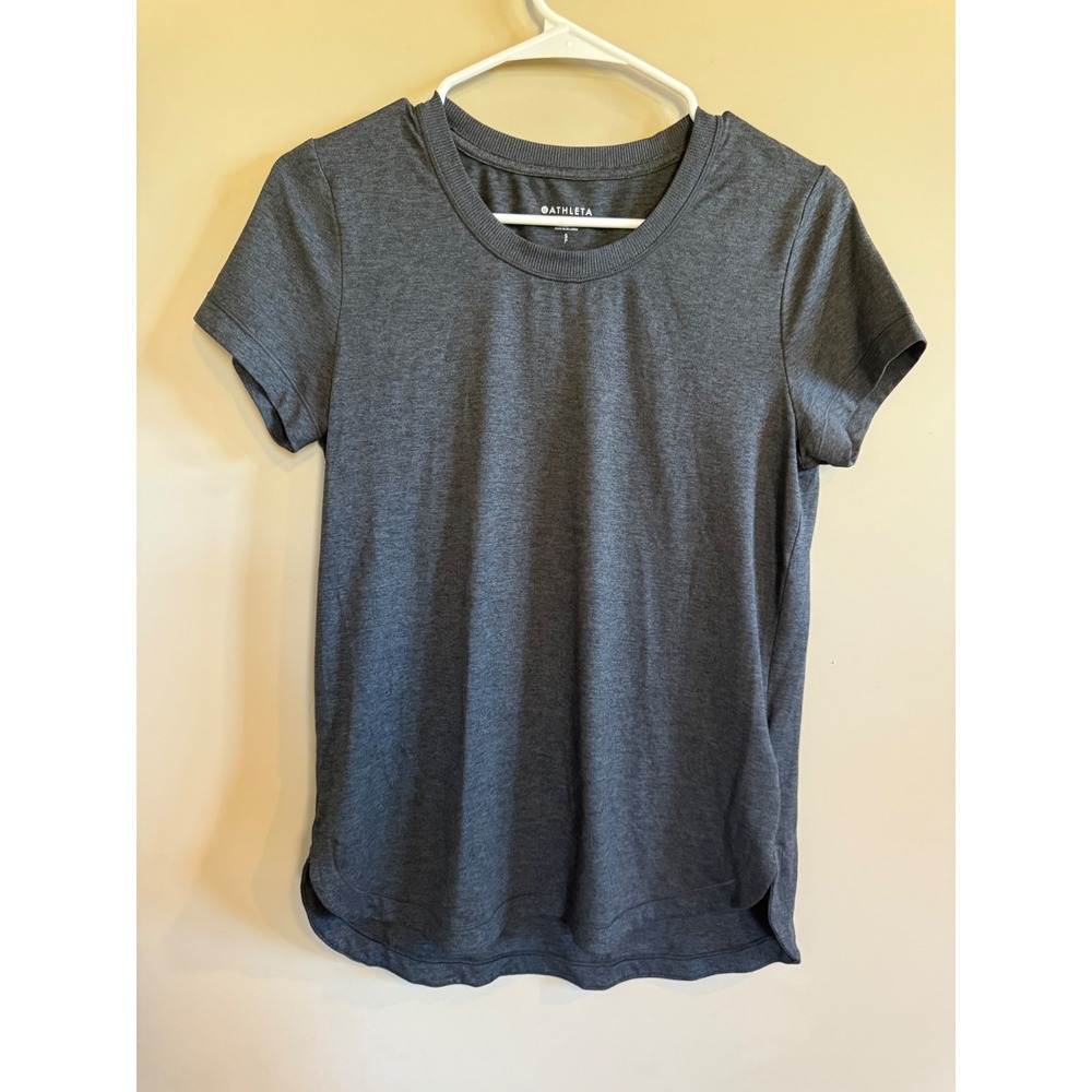 Athleta Heathered Charcoal Gray Short Sleeve Tee